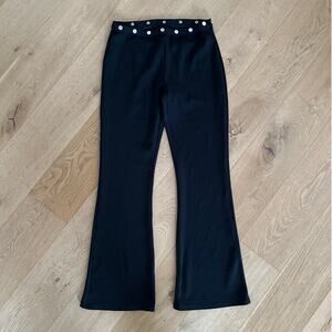 White Fox Boutique - I Want You Stud Waist Flare Pants in Black & Silver